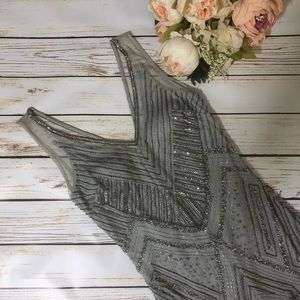✨NWT✨Aidan Maddox Silver Sequined 20’s Dress (0)